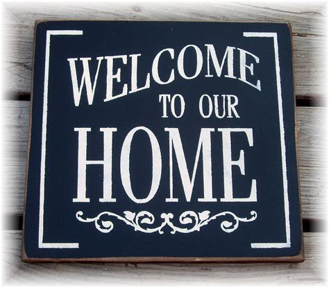 Welcome to our Home typography sign