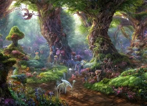 desktop background, magical fantasy forest, magical | Stable Diffusion