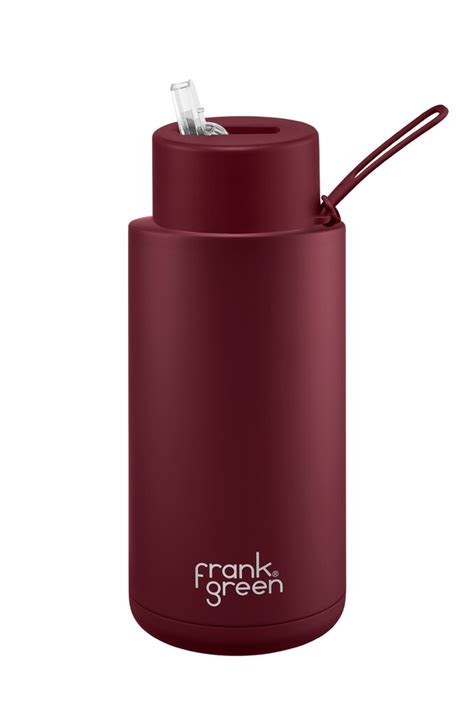 Frank Green Ceramic Reusable Bottle With Straw Lid 1L (34oz) Blushed ...