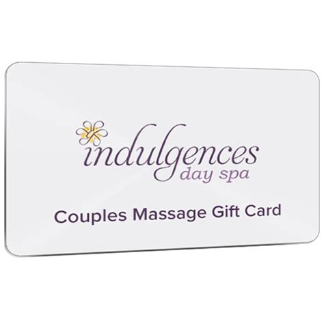 Couples Massage Gift Card - Indulgences Day Spa