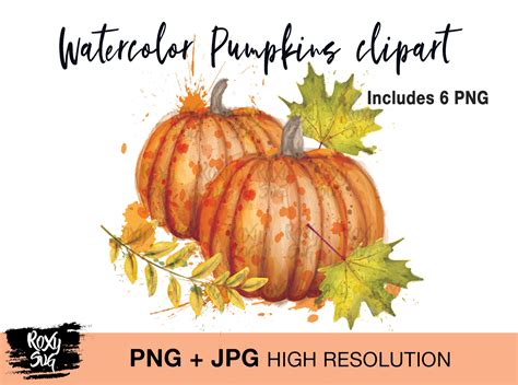 Watercolor pumpkin clipart By Lovely Graphics | TheHungryJPEG