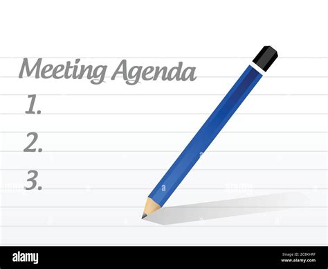 Meeting agenda illustration design over a white background Stock Vector ...