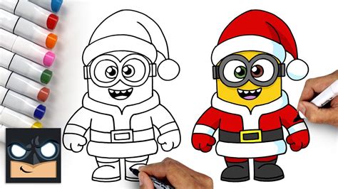 How To Draw Christmas Minion - YouTube