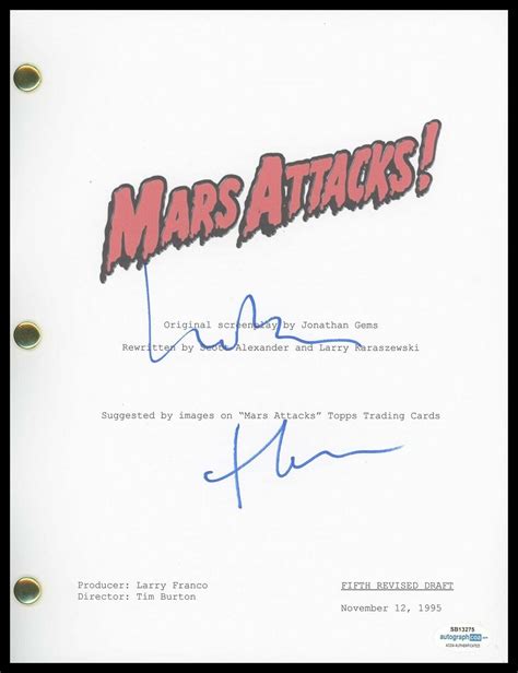 Lukas Haas "Mars Attacks!" AUTOGRAPH Signed Full Complete Script ...