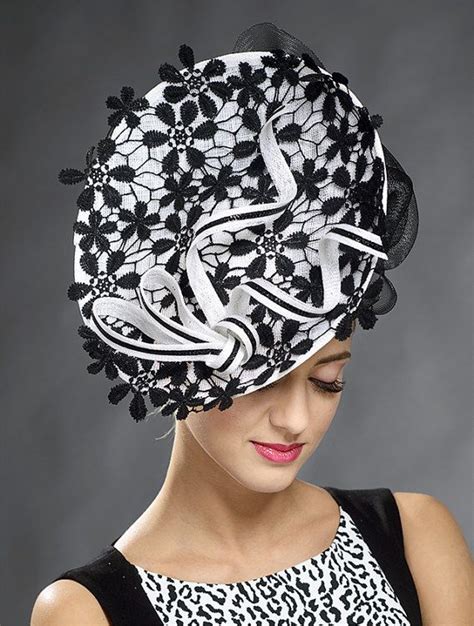 Black and white stunning hat for the weddings, Ascot, Derby, other ...