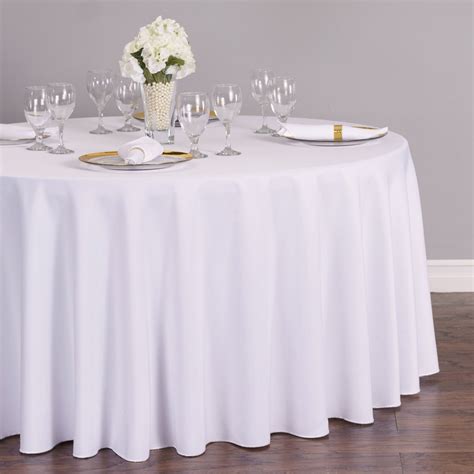 LinenTablecloth 120-Inch Round Polyester Tablecloth White | eBay