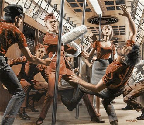 Mort Künstler - Soldier Beats Up Muggers on Subway - Stag Magazine ...