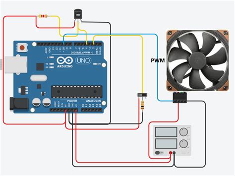 PWN Fan controller with temp sensing and button override | Arduino ...