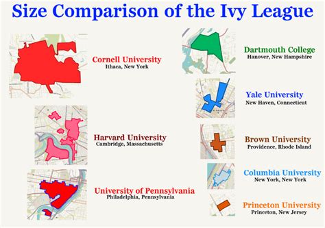 Size Comparison of the eight Ivy League... - Maps on the Web ...