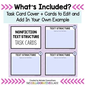 Nonfiction Text Structure Task Cards | Editable to Add Your Own!