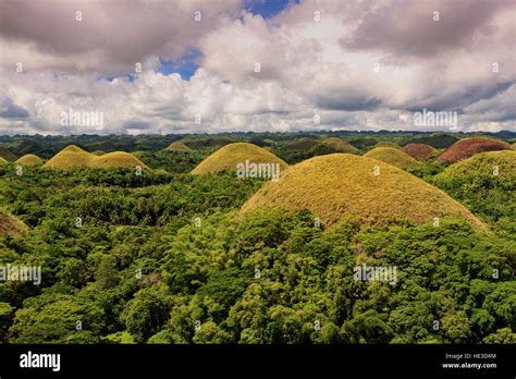 Chocolate Hills Geological Monument on Bohol Island, Philippines Stock ...