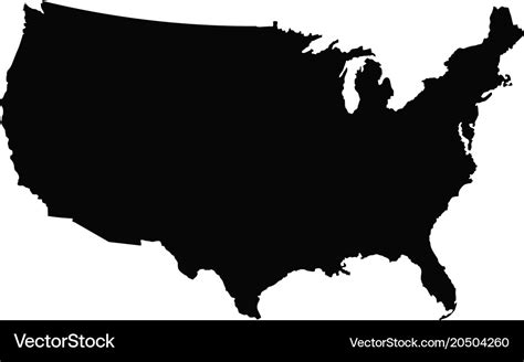 Usa Map Outline Royalty Free Vector Image Vectorstock | The Best Porn ...