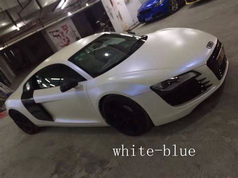 2019 Pearl Satin White Blue Vinyl Wrap Car Wrap Film With Air Release ...