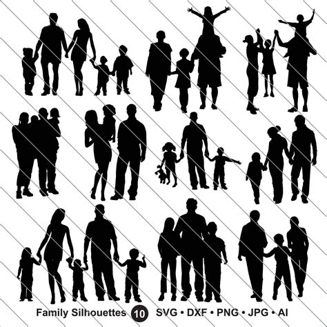 Family Silhouettes Svgfamily Clipartbundle Svgfamily Svg - Etsy ...