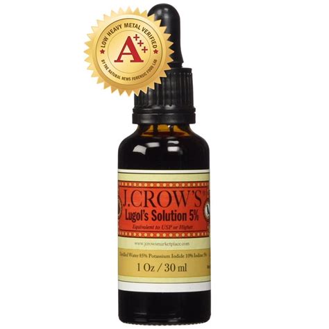 J.CROW'S® Lugol's Solution of Iodine 5% 1 oz Bottle - Walmart.com ...