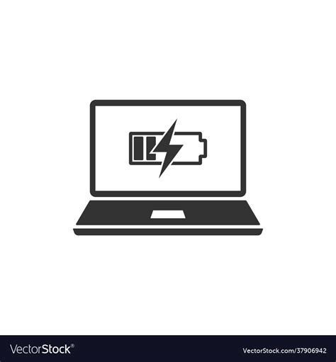 Laptop battery icon flat design Royalty Free Vector Image