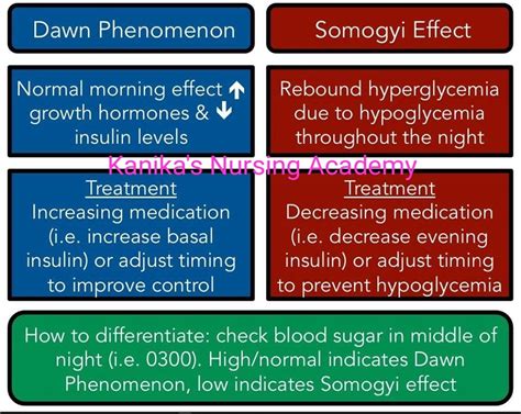 Dawn phenomenon Vs Somogyi effect - Kanika's Nursing Academy