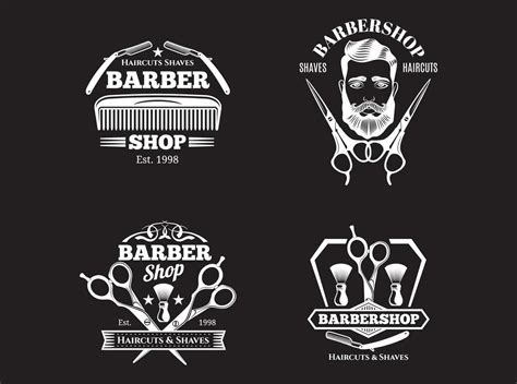 barber shop logo design with background 25770696 Vector Art at Vecteezy