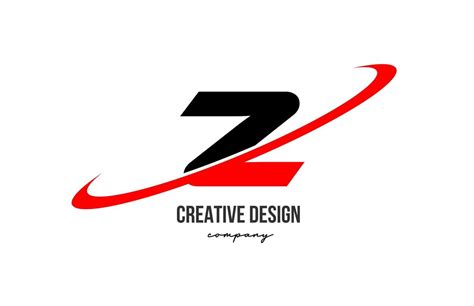 Red black Z alphabet letter logo with big swoosh. Corporate creative ...