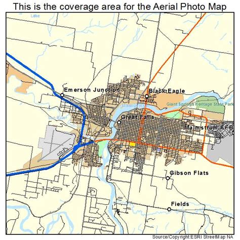 Aerial Photography Map of Great Falls, MT Montana