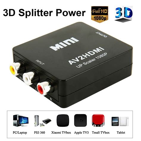 Willstar Mini AV Adapter Video Converter to HDMI Video Converter Box ...