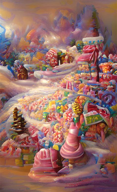 Dreamy Candyland Landscape Art