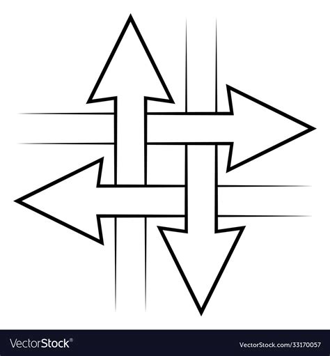 Intersecting arrows sign intersection symbol Vector Image