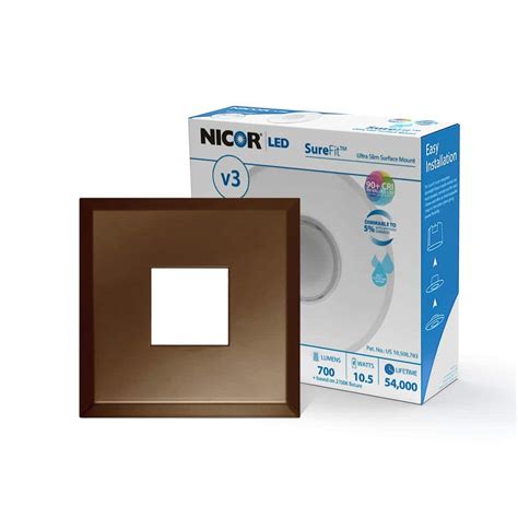 NICOR DLF SureFit(v3) 5 in. 10.1-Watt Square Oil-Rubbed Bronze ...