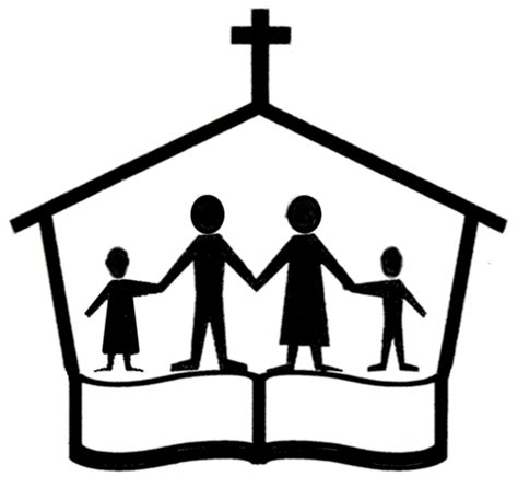 clipart black and white church - Clip Art Library