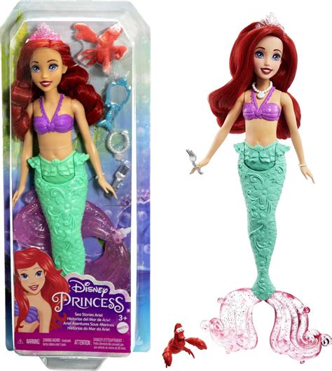 Disney Princess Ariel Mermaid Fashion Doll, Character Friend and 3 ...