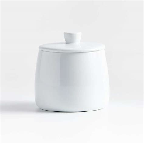 White Ceramic Sugar Bowl + Reviews | Crate & Barrel