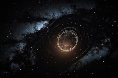 Premium AI Image | Black hole surrounded by glowing ring of light ...