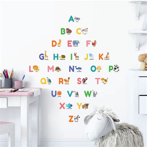 Colourful Animal Alphabet Wall Stickers (Small) – DECOWALL