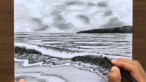 How To Draw Ocean Waves With Pencil