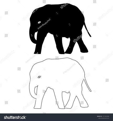 Elephant Silhouette Outline Vector Icon Eps Stock Vector (Royalty Free ...