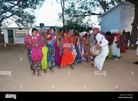 Tribal people performing Karma Dance, NAGESIA TRIBE, Dadgaon Village ...