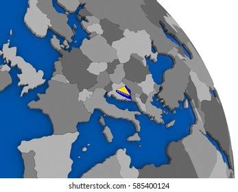 Political Map Bosnia National Flag Symbol Stock Illustration 585400124 ...