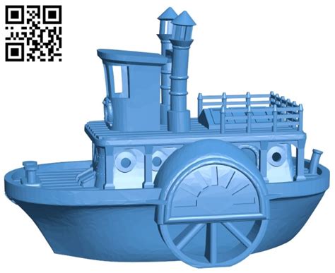 Slant Roof Paddle Boat Ship B005476 file stl free download 3D Model for ...