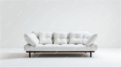 Premium AI Image | Minimalist White Couch Voluminous Forms In ...