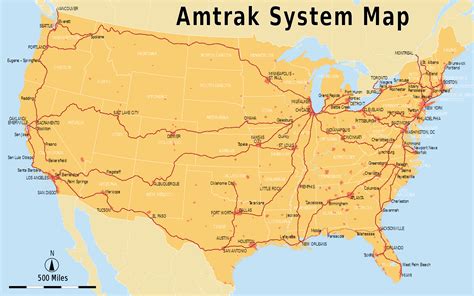 Amtrak System Map [2000x1247] : MapPorn