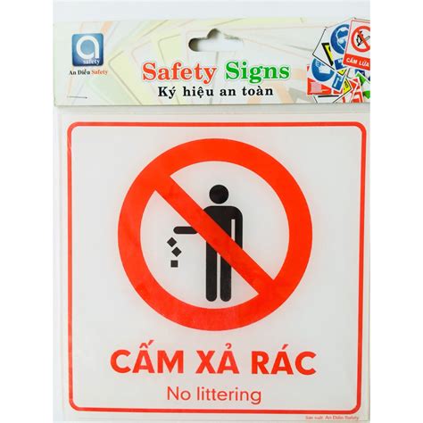 BIỂN BÁO - CẤM XẢ RÁC | Shopee Việt Nam