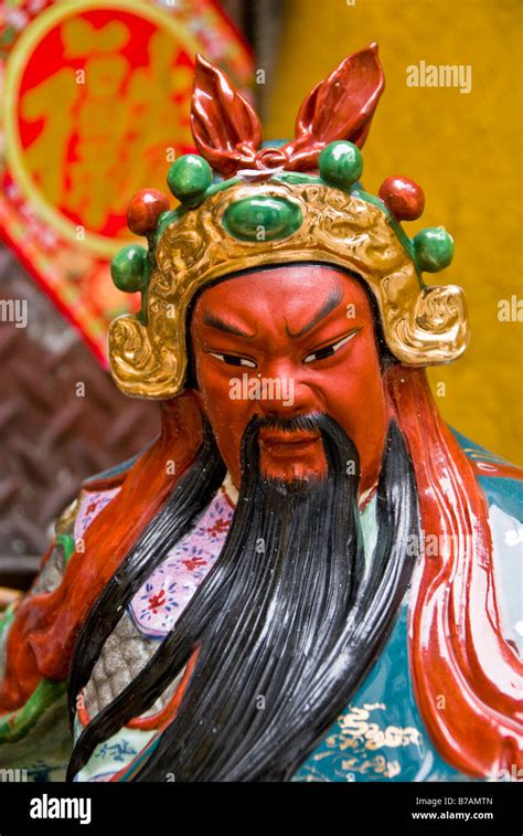 Statue of a Chinese god found in a temple in Macau Stock Photo - Alamy