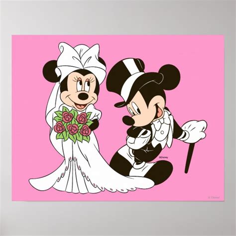 Mickey Mouse & Minnie Wedding Poster | Zazzle.com