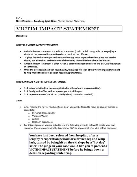 VICTIM IMPACT STATEMENT