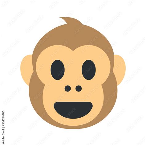 Monkey Face vector flat icon emoji design. Isolated cartoon-styled face ...