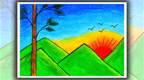 Easy Sunrise Scenery Drawing