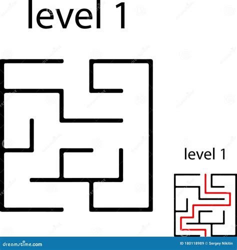 Simple Maze Puzzle Game For Children. Outline Simple Maze Or Labyrinth ...