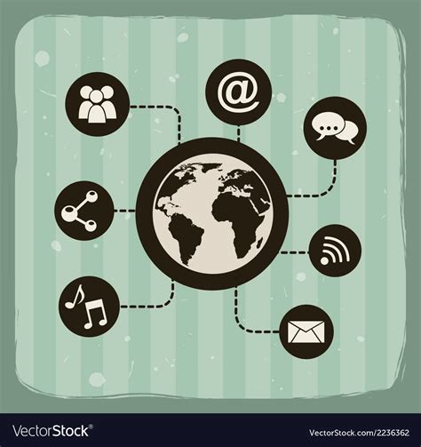 Networking design over grunge background Vector Image