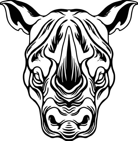 Rhino Head Coloring Book Outline 13451409 Vector Art at Vecteezy