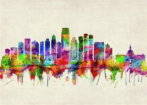 Jersey City New Jersey Skyline Mixed Media by NextWay Art - Fine Art ...